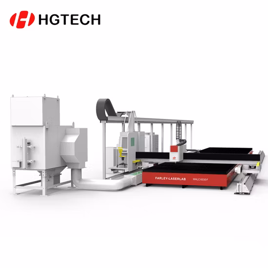 Hgtech CNC Large-Area Five-Axis Groove Cutting Machine CO2 Laser Cutting Machine 1000W 3000W 6000W 12000W 20000W for Plate Bevel Cutting with Factory Price